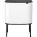 Brabancia 313523 Bo Touch Bin, 3.8 gal (11 L) x 3 Compartments, White, Made in Belgium