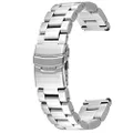 SINAIKE 22mm Silver Super Thick 5.5mm Average Brushed Stainless Steel Straight Ends Watch Band for Men Diver Double Lock Buckle