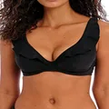 Freya Women's Standard Jewel Cove Underwire High Apex Bikini Top, Plain Black, 36G