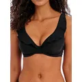 Freya Women's Standard Jewel Cove Underwire High Apex Bikini Top, Plain Black, 36G