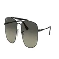 Ray-Ban Men's Rb3560 The Colonel Square Sunglasses, Black/Light Grey Gradient Dark Grey, 61 mm