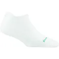 Darn Tough Women's Run No Show Tab Ultra-Lightweight - Medium White Merino Wool Socks for Running