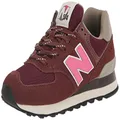New Balance Men's 574 V2 Lace-Up Sneaker, Brown/Pink, 10