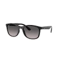 Ray-Ban Rb4374f Low Bridge Fit Square Sunglasses, Black/Polarized Grey Gradient, 58 mm