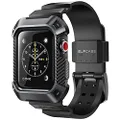 SUPCASE [Unicorn Beetle Pro] Case for Apple Watch 3 [42mm], Rugged Protective Case with Strap Bands for Apple Watch Series 3/2/1 (Black)