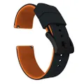 22mm Black / Pumpkin Orange - BARTON Elite Silicone Watch Bands - Black Buckle Quick Release