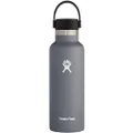 Hydro Flask Standard Mouth Flex Cap Bottle - Stainless Steel Reusable Water Bottle - Vacuum Insulated, Dishwasher Safe, BPA-Free, Non-Toxic 18 oz Stone