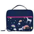 PackIt Freezable Classic Lunch Box, Unicorn Sky Navy, Built with EcoFreeze Technology, Collapsible, Reusable, Zip Closure With Zip Front Pocket and Buckle Handle, Great for Lunches