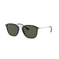 Ray-Ban Rb2448n Square Sunglasses, Black/G-15 Green, 51 mm