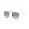 Ray-Ban Rb3648 The Marshal Square Sunglasses, Gold/Clear Gradient Blue, 54 mm