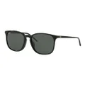 Ray-Ban Rb4387f Low Bridge Fit Square Sunglasses, Black/Dark Green, 55 mm