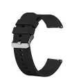 ECSEM 20mm width Replacement Silicone Bands Straps Wristband Compatible for Amazfit Bip Smartwatch A1608, 1PC Black