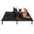 Veehoo Chew Proof Elevated Dog Bed - Cooling Raised Pet Cot- Rustless Aluminum Frame and Durable Textilene Mesh Fabric, Unique Designed No-Slip Feet for Indoor or Outdoor Use, Black, XX Large