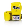 Fairtex Muay Thai Boxing Gloves Bgv1 Size : 10 12 14 16 Oz. Training Sparring All Purpose Gloves For Kick Boxing Mma K1 (Solid Yellow, 14 Oz)