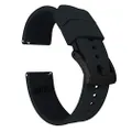 24mm Black - BARTON WATCH BANDS Elite Silicone Watch Bands - Black Buckle Quick Release