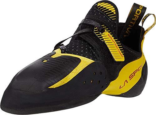 La Sportiva Men's Solution Comp Rock Climbing Shoes, Black/Yellow, 7 US