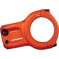 Spank Spoon 318 Stem Orange(Diameter 31.8mm, Length: 33/43mm, Rise: 0°), Chamfered bar clamp, Ultra-short stack height, Bicycle Stem, Ideal for All mountain, enduro, trail, free ride, DJ, E-Bike