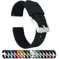 21mm Black - Barton Elite Silicone Watch Bands - Quick Release - Choose Strap Color & Width