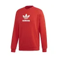 adidas Originals Men's Adicolor Crew Neck Sweatshirt, lush red, L