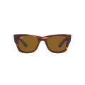 Ray-Ban RB0840s Mega Wayfarer Square Sunglasses, Striped Havana/Brown, 51 mm