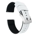 22mm White/Black - BARTON WATCH BANDS Elite Silicone Watch Bands - Quick Release - Choose Strap Color & Width