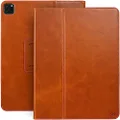 Casemade iPad Pro 12.9" (5th/6th Generation 2021/2022 Models) Real Leather Case - Premium Slim Cover/Smart Folio with Dual Stand and Auto Sleep/Wake (Tan)
