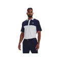 Under Armour Performance 3.0 Colorblock Mens Polo, White-midnight Navy, X-Large Tall