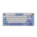 EPOMAKER x LEOBOG Hi75 Aluminum Alloy Wired Mechanical Keyboard, Programmable Gasket-Mounted Gaming Keyboard with Mode-Switching Knob, Hot Swappable, NKRO, RGB (White Purple, Ice Cyan Switch)