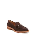 Franco Sarto Women's EDA Classic Slip on Loafer, Seal Brown Suede, 10