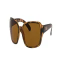 Ray-Ban Women's Rb4068 Square Sunglasses, Havana/Polarized B-15 Brown, 60 mm