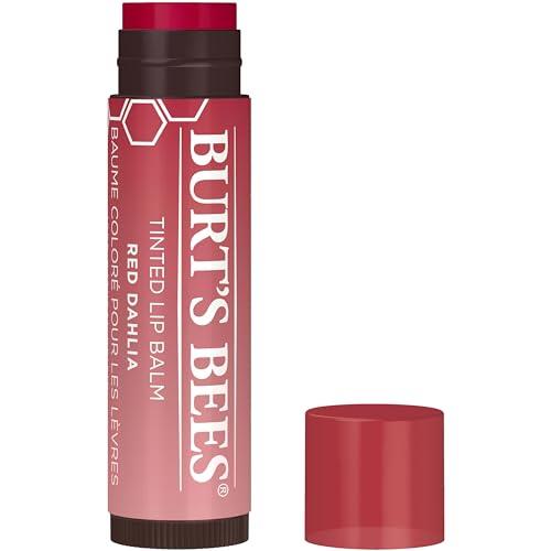 Burts Bees 100% Natural Tinted Lip Balm, Red Dahlia with Shea Butter & Botanical Waxes 1 Tube