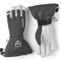 Hestra Ski Gloves: Army Leather Heli Leather Cold Weather Powder Gloves, Grey, 8