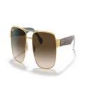 Ray-Ban Men's Rb3530 Square Sunglasses, Gold/Brown Gradient Dark Brown, 58 mm