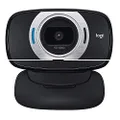Logitech C615 Portable Webcam, Full HD 1080p/30fps, Widescreen HD Video Calling, Foldable, HD Light Correction, Autofocus, Noise Reduction, For Skype, FaceTime, Hangouts, PC/Mac/Laptop/Macbook/Tablet