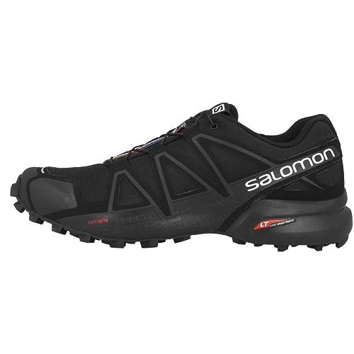Salomon Women's Speedcross 4 Trail Running Shoes, Black/Black/BLACK METALLIC, 6