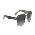 Ray-Ban RB3530 Unisex Square Metal Sunglasses, Gunmetal Frame/Grey Gradient Lens 004/8g, Medium