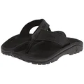 OluKai Ohana Men's Beach Sandals, Quick-Dry Flip-Flop Slides, Water Resistant & Lightweight, Compression Molded Footbed & Ultra-Soft Comfort Fit, Black/Black, 10 D(M) US