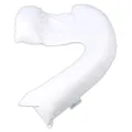 DreamGenii White Cotton Jersey Pregnancy Support and Feeding Pillow