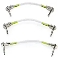 Ernie Ball Patch Cable 3-Pack, Flat Angle/Flat Angle, 6 in, White (P06052)
