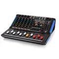 PYLE 8-Channel Bluetooth Studio Audio Mixer - DJ Sound Controller Interface w/USB Drive for PC Recording Input, XLR Microphone Jack, 48V Power, RCA Input/Output for Professional & Beginners