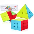 Roxenda Speed Cube Set, Professional 2x2x2 3x3x3 Pyramid Cube Bundle - Easy Turning and Smooth Play - Solid Durable and Stickerless Frosted - Turns Quicker Than Original