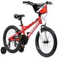 Schwinn Koen & Elm BMX Style Toddler and Kids Bike, For Girls and Boys, 18-Inch Wheels, With Training Wheels, Chain Guard, and Number Plate, Recommended Height 42-52 Inch, Red