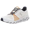 ON Running Women's Cloudstratus Sneaker Shoe, White/Almond, 9