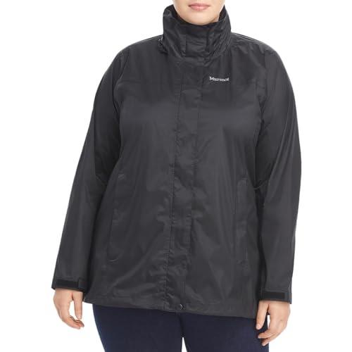 MARMOT Women's PreCip ECO Jacket - Plus | Lightweight, Waterproof Jacket for Women, Ideal for Hiking, Jogging, and Camping, 100% Recycled, Black, 1X