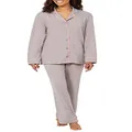 Pajamagram Cotton Womens Pajamas Set - Ladies PJs Sets, Gray Dot, XS