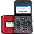 LIVELY Jitterbug Flip2 - Flip Cell Phone for Seniors - Not Compatible with Other Wireless Carriers - Must Be Activated with Lively Phone Plan - Red Flip Phone