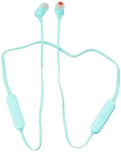 JBL TUNE 115BT Lightweight Wireless In-Ear Headphone with Pure Bass Sounds and Microphone, 8.6mm Driver, Teal (New),One Size