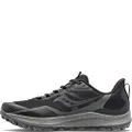 Saucony Men's Peregrine 12 Trail Running Shoe, Black/Charcoal, 7