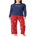 PajamaGram Flannel Pajamas Women - PJ Set Women, Novelty Christmas, Red, Medium