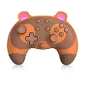 Wireless Controller for Nintendo Switch, PowerLead Cute Raccoon Animal Pro Gamepad for Nintendo Switch with 6 Axis/ Turbo/ Motion Control/ Wake-up Function, Adjustable Vibration